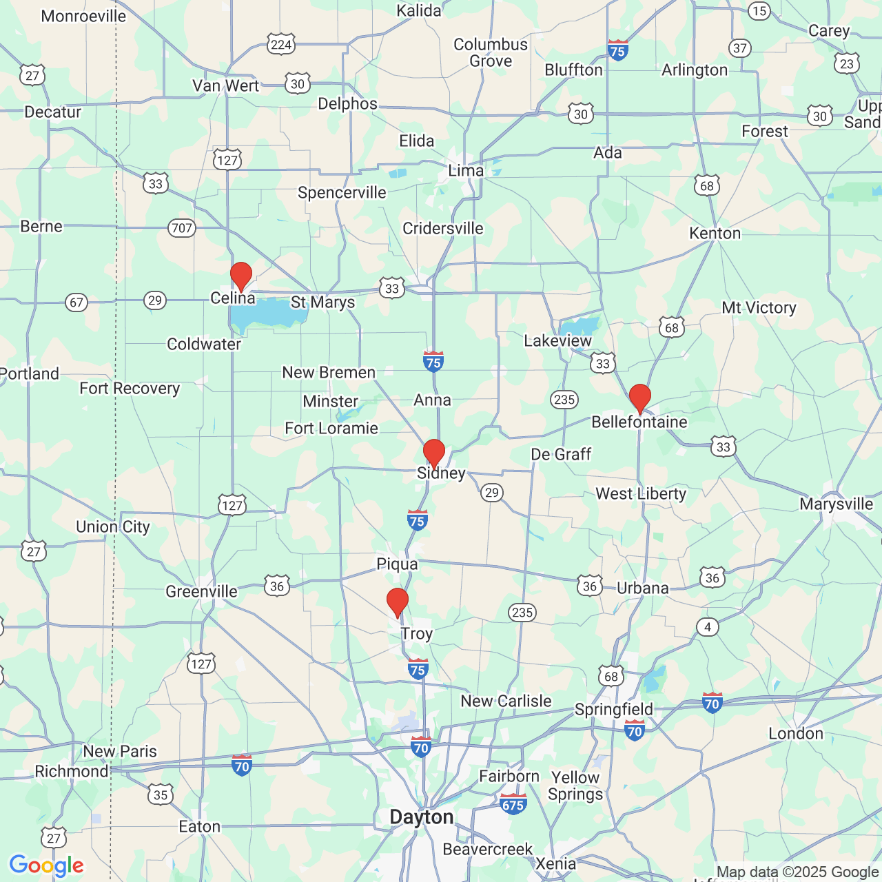 Google map image of our locations