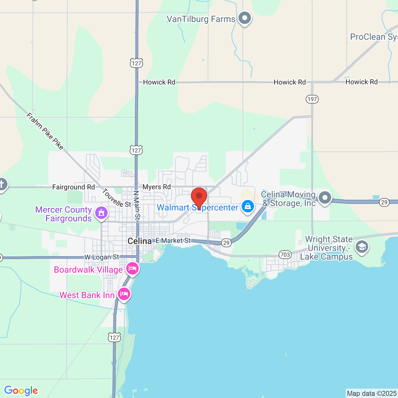 Google map image of our location in 801 Pro Drive Celina, OH